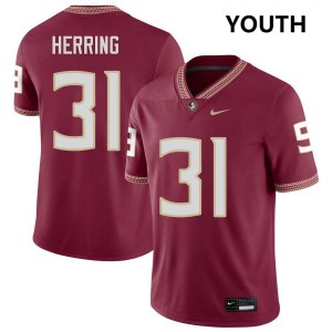 Elijah Herring FSU College Football #31 Replica Youth Jerseys - Garnet 601120-936
