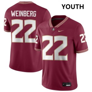 Jake Weinberg Florida State Youth Limited #22 College Football Jerseys - Garnet 450831-818