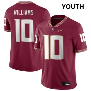 James Williams Noles #10 Embroidery Youth College Football Jerseys - Garnet 631757-669
