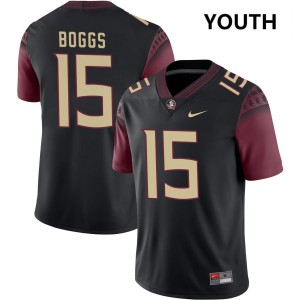 Jayvan Boggs Noles College Football #15 Youth Stitched Jerseys - Black 489653-726