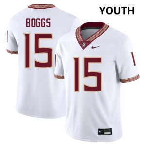 Jayvan Boggs Noles #15 Youth 2025 College Football Jersey - White 358577-376