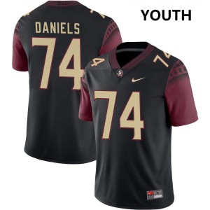 Jonathan Daniels Florida State Seminoles College Football Stitched Youth #74 Jerseys - Black 548717-335
