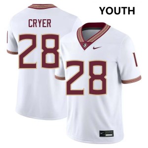 Justin Cryer Seminoles College Football #28 Youth Alumni Jerseys - White 235922-549