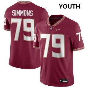 Lucas Simmons Florida State Seminoles Stitched #79 College Football Youth Jersey - Garnet 692446-607