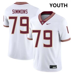 Lucas Simmons Noles #79 College Football Youth 2025 Jerseys - White 681792-766