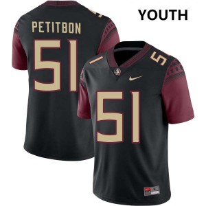 Luke Petitbon Noles #51 Youth Replica College Football Jersey - Black 502337-375