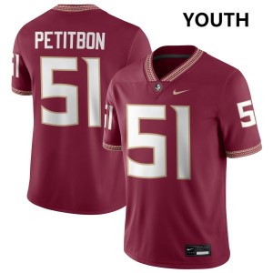 Luke Petitbon FSU Seminoles Youth College Football Official #51 Jersey - Garnet 640871-268