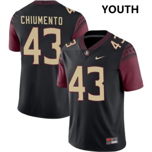 Mac Chiumento Florida State #43 Youth College Football Embroidery Jersey - Black 492028-458