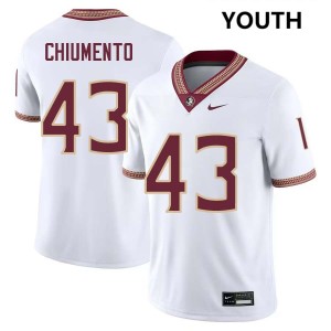 Mac Chiumento Seminoles Youth College Football 2025 #43 Jerseys - White 205153-739