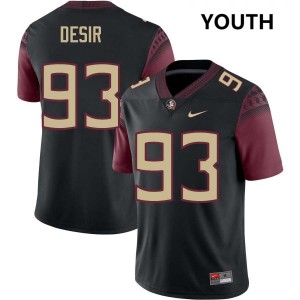 Mandrell Desir Florida State Seminoles #93 College Football Youth Replica Jerseys - Black 522112-455