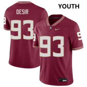 Mandrell Desir Seminoles College Football Game #93 Youth Jersey - Garnet 127489-402