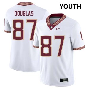 Markeston Douglas FSU Seminoles College Football Player #87 Youth Jersey - White 398092-695