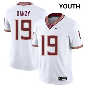 Micahi Danzy Noles #19 Youth Stitched College Football Jerseys - White 238124-227