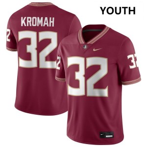 Ousmane Kromah Seminoles Youth Embroidery #32 College Football Jerseys - Garnet 975311-568