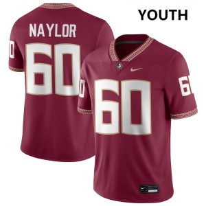 Peyton Naylor FSU Seminoles Stitched College Football Youth #60 Jersey - Garnet 836553-259