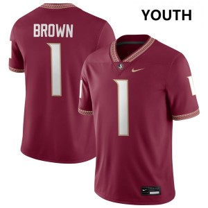 Shyheim Brown Noles College Football University Youth #1 Jerseys - Garnet 995451-750