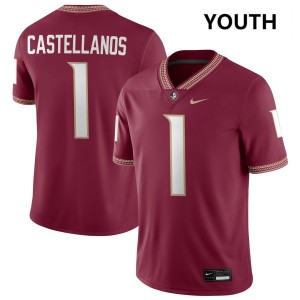 Tommy Castellanos Seminoles #1 College Football Youth 2025-26 Jerseys - Garnet 873038-562